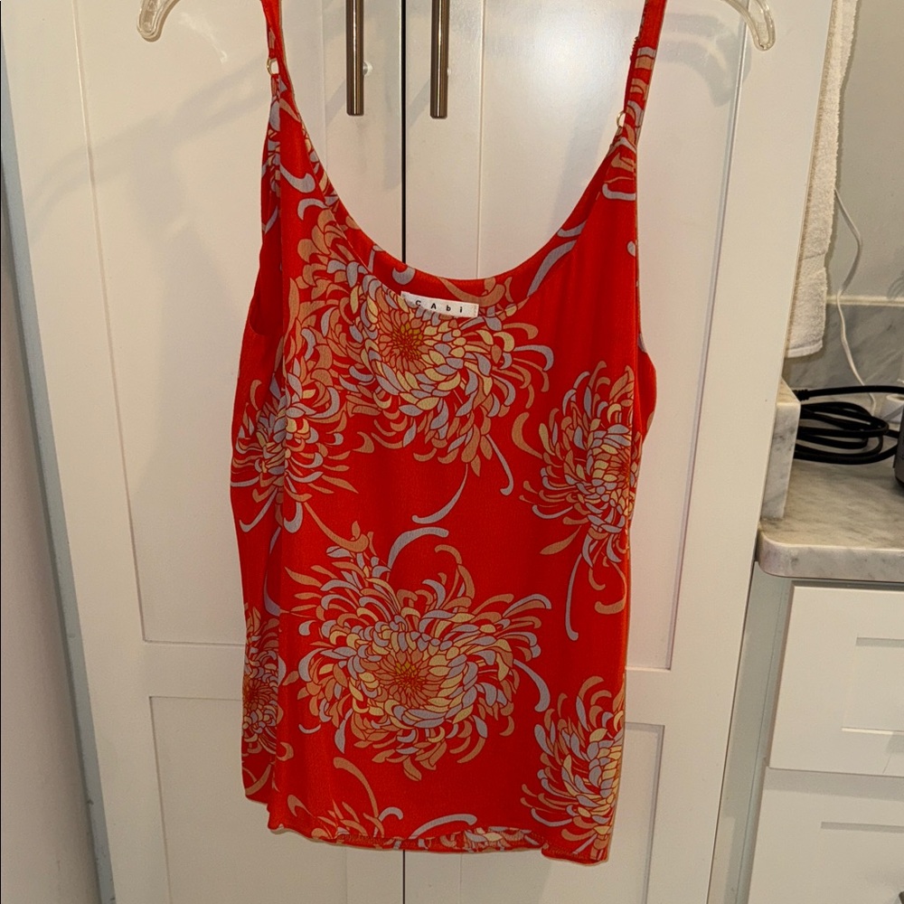 CAbi Red and Orange Floral Camisole